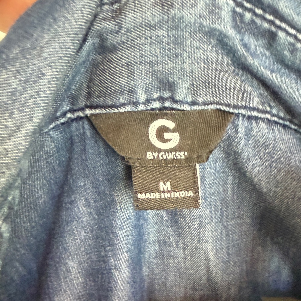 G by Guess Navy Denim Dress with Zipper Accents retro western boho✨ - Picture 2 of 10